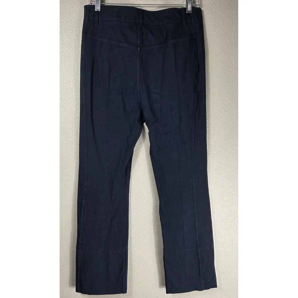 AYR The Sizzle Navy Tonal Seamed Split Hem Pants Women's 10